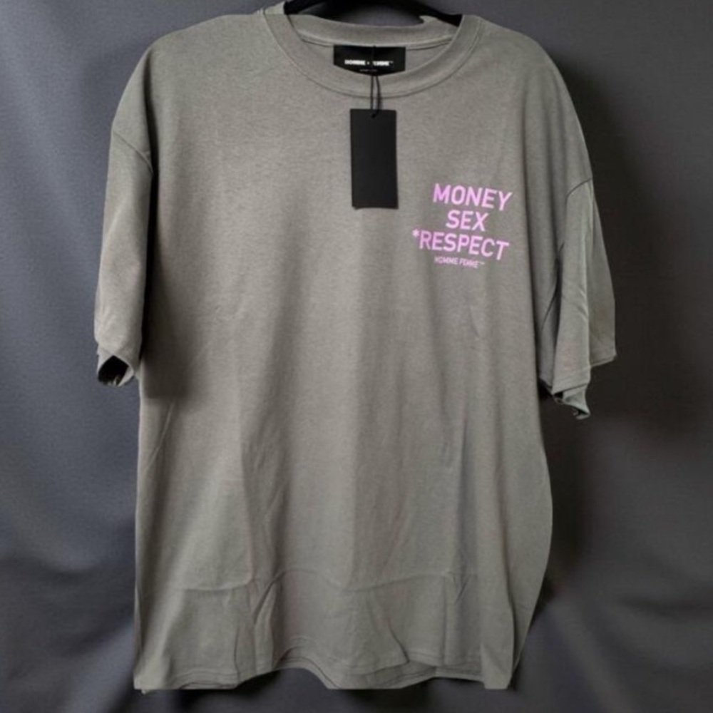 HOMME + FEMME LA Gray Pink Graphic Tee XL NWT Rare Designer Streetwear